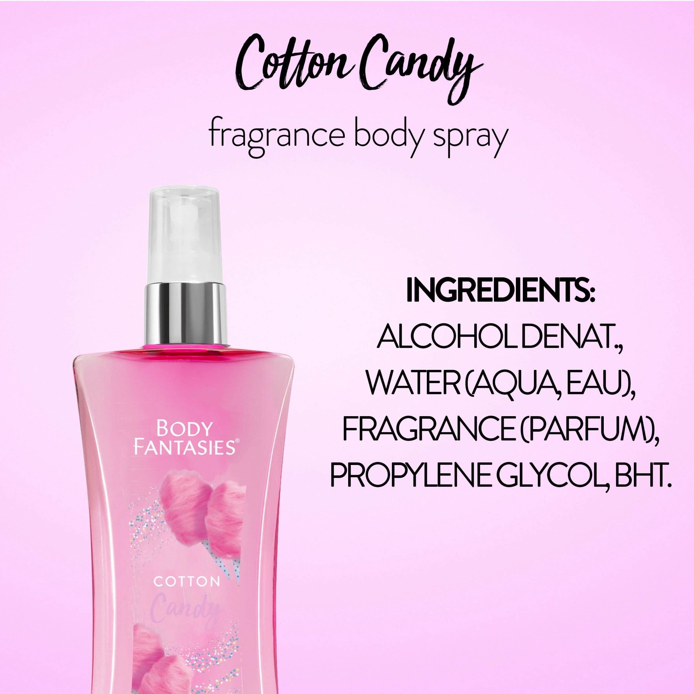 Body Fantasies Cotton Candy Body Spray for Women, 3.2 fl oz