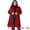 Dark Red, variant on Women's Plus Size Long Sleeve Utility Overcoat 4X Dark Red