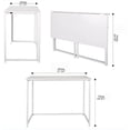 thumbnail image 2 of Folding Computer Desk, 32 Inch Home Office Desk for Small Spaces, Foldable Computer Table, Laptop Table, Writing Desk, Compact Study Reading Table with Wood & Metal, White, 2 of 6