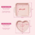 thumbnail image 4 of Paris Hilton 2-Piece Ceramic Nonstick Baking & Casserole Dish Set, Square and Heart-Shaped, Stoneware Baking Set, Pink, 4 of 7