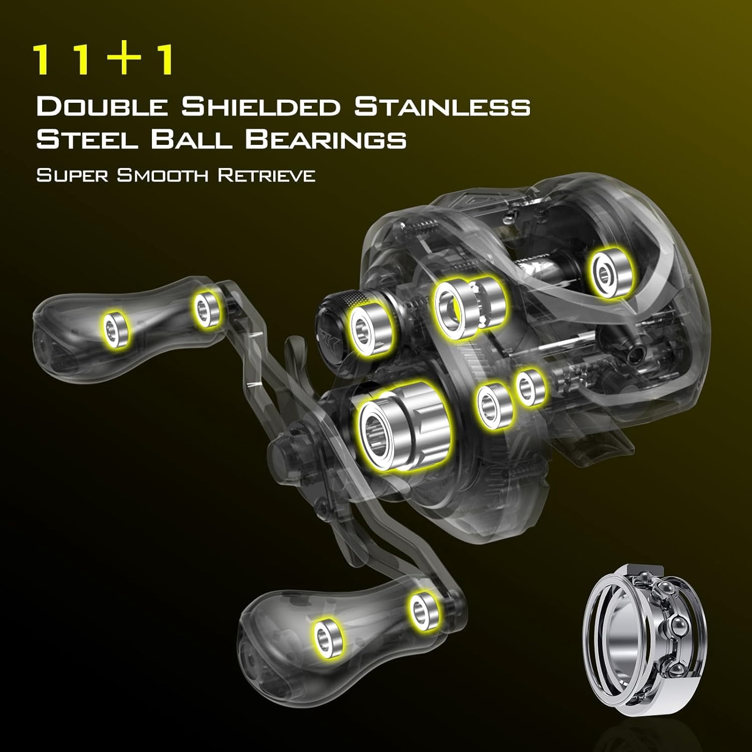 KastKing Skeet Reese Icon Baitcasting Reels - AutoMag Dual Braking System Fishing Reel, 7oz Lightweight Aluminum Frame,17.6 Lb Carbon Drag,11 + 1 Stainless Steel BB,7.2:1 Gear Ratio, TPE Handle Knobs