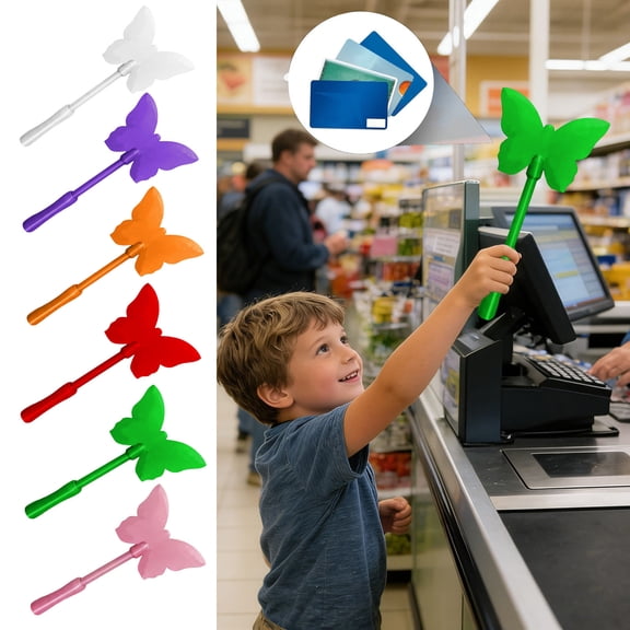 Butterfly Touch Contactless Payment Wand - Credit Card Star Wand for Fast Secure Transactions, Portable Lightweight Payment Accessory, Durable Reusable Wand for Daily Shopping, 13in, E