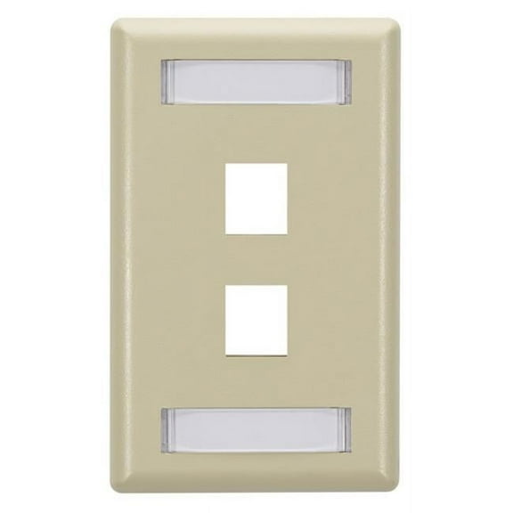 GigaStation2 Wallplate, 2 Port Single Gang - Ivory