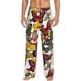thumbnail image 2 of Goofa Retro Floral Butterfly Printed Soft Pajama Pants for Men, Wide Leg Comfy Casual Lounge Yoga Pants-Large, 2 of 9
