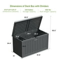 thumbnail image 3 of Patiowell 230 Gallon Deck Box, Waterproof Large Outdoor Lockable Storage Box with Divider for Patio Furniture and Garden Tools, Black, 3 of 8