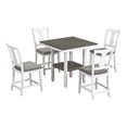 thumbnail image 2 of Farmhouse 5 Piece Dining Set Kitchen Table Set with Storage Shelf Counter Height Table Set with Square Table and Cushioned Chairs for 4 Persons Dining Room Table Set for Small Place, 2 of 9