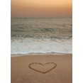 thumbnail image 2 of Frank, Assaf 15x18 Gold Ornate Wood Framed with Double Matting Museum Art Print Titled - Sand writing - Heart shape drawn on beach, 2 of 4
