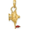 thumbnail image 4 of 14K Yellow Gold With Red Enamel Polished 3-D Genie Lamp Charm (25.77 X 9.58) Made In United States k6734, 4 of 5