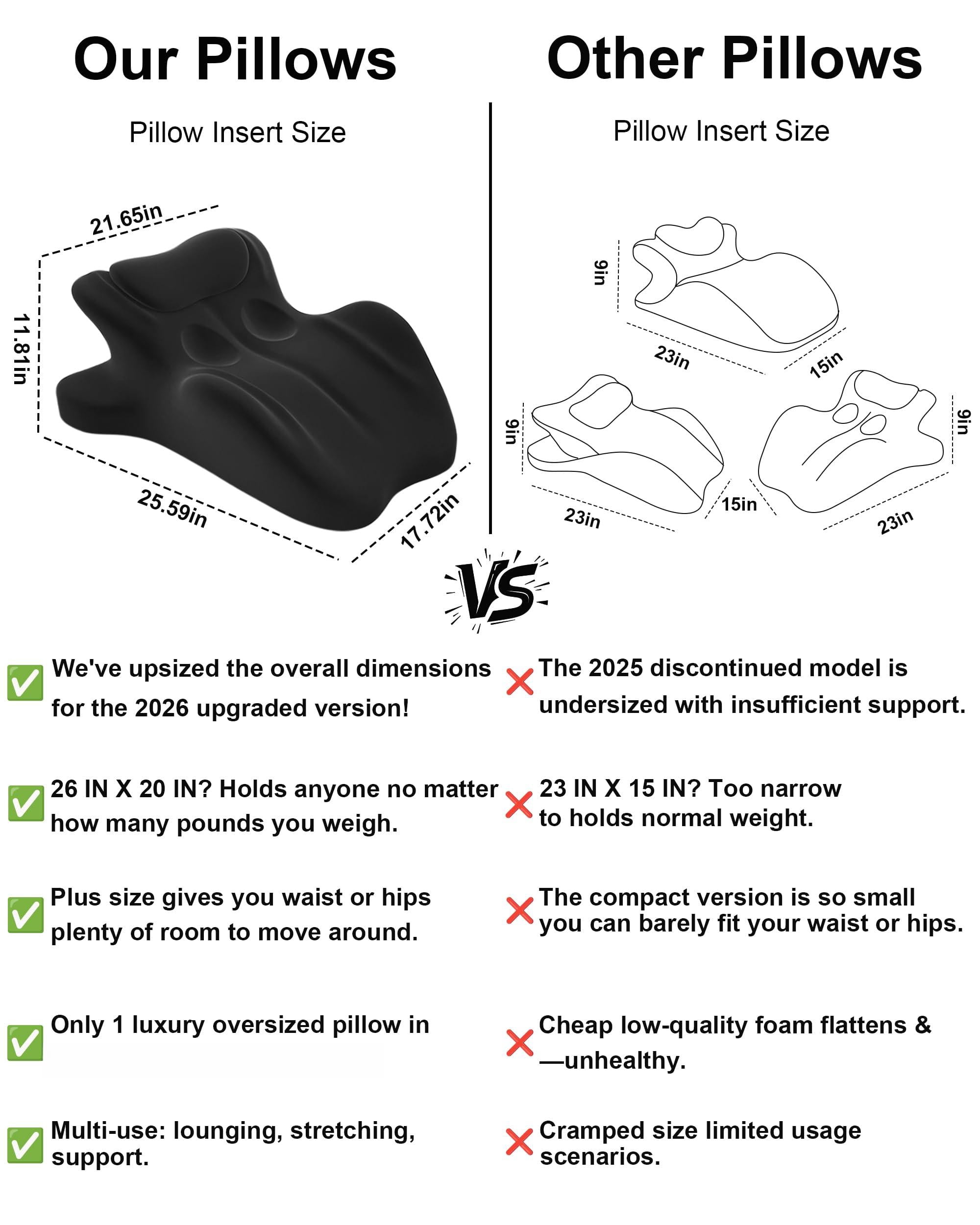 Memory Foam Wedge Pillow  27° Angled Support For Neck And Waist Multi-position (black)
