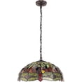 thumbnail image 2 of CHLOE Lighting Empress Tiffany-Style Blackish Bronze 3 Light Hanging Pendant 18" Wide, 2 of 6