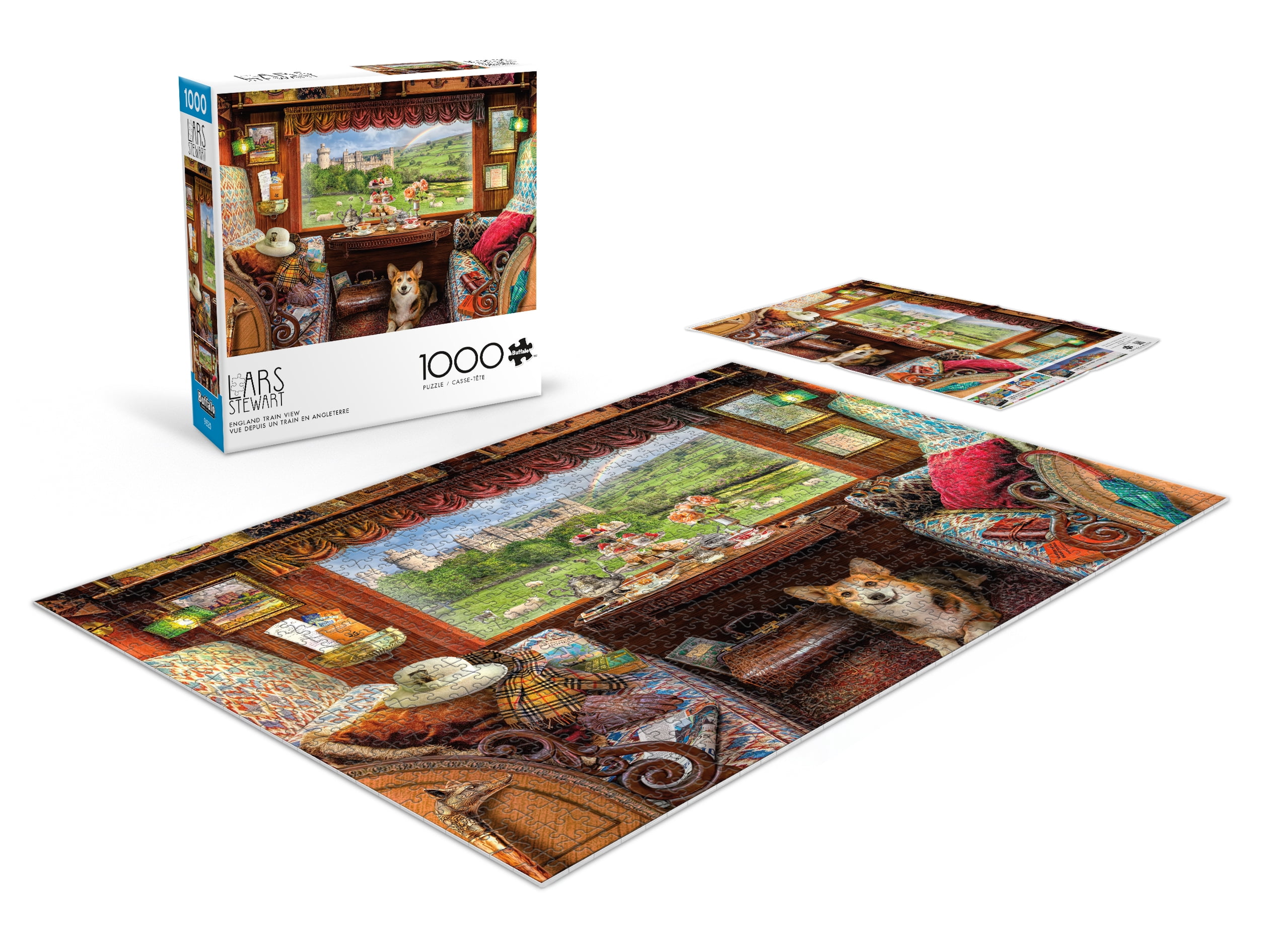 Buffalo Games Lars Stewart England Train View 1000-Piece Interlocking Jigsaw Puzzle for Adults Ages 14+