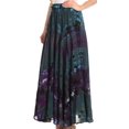thumbnail image 3 of Sakkas Ester Womens Simple Boho Maxi Full circle Tie-dye Skirt with Elastic Waist - Gray - One Size, 3 of 5