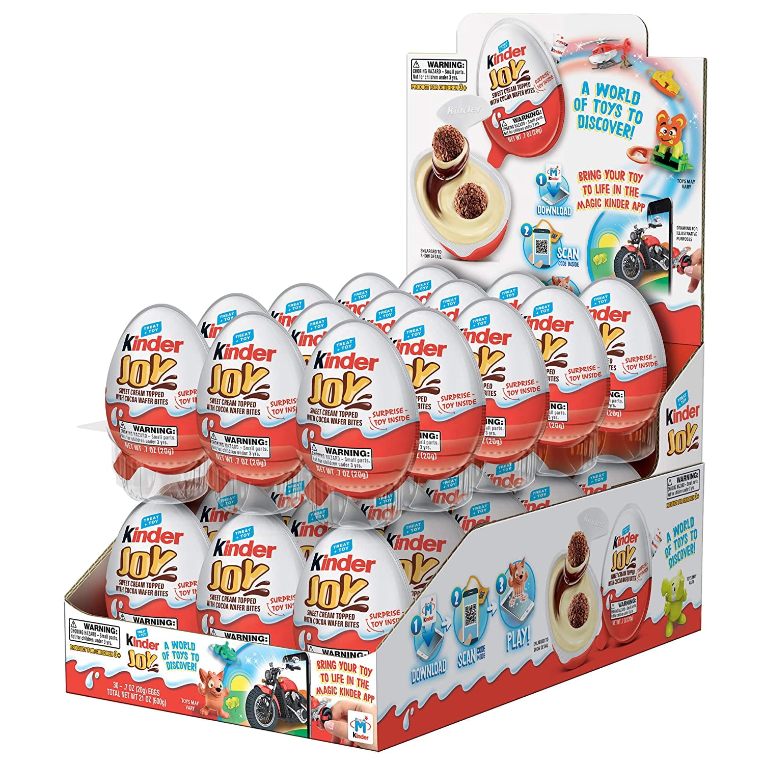 Kinder JOY Eggs, 30 Count Individually Wrapped Bulk Chocolate Candy