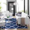 thumbnail image 1 of Modway Loft Ensemble Moderne 2 Pcs Canapé et Fauteuil Capitonnés en Similicuir Blanc, 1 of 8