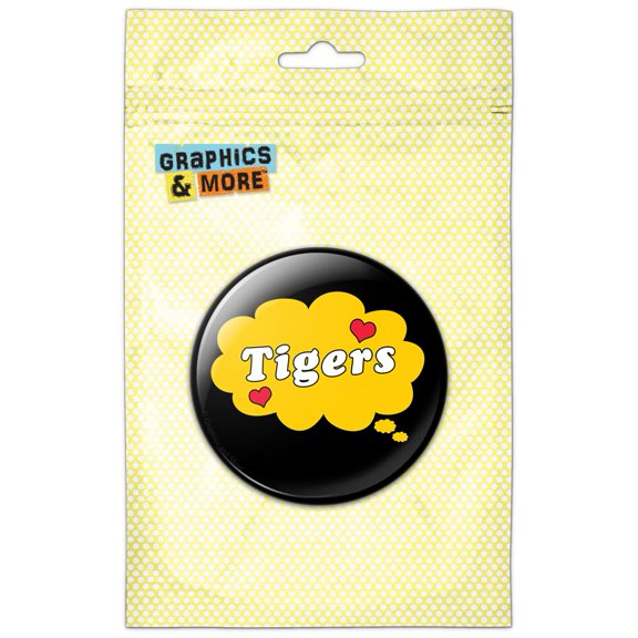 Dreaming of Tigers Yellow Pinback Button Pin Badge