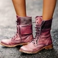 thumbnail image 3 of Women Ankle Boots Combat Lace Up Zipp Up Buckle Booties Shoes Round Toe, 3 of 7
