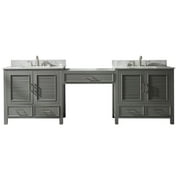 Estate 102" Double Sink Bathroom Vanity Modular Set in Gray