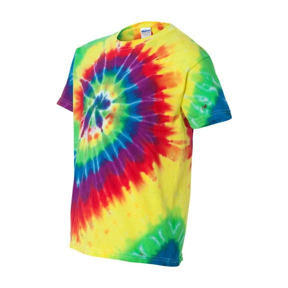 Dyenomite Girl's Short Sleeve Multi Spirals T-shirt