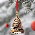 thumbnail image 2 of 10PC Christmas Tree Book Decoration, Acrylic Bookshelf Xmas Tree Decorative Pendant, Christmas Tree Hanging Ornament Ski Lift for Xmas Tree Home Decor (Book), 2 of 7