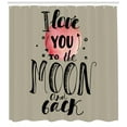 thumbnail image 3 of Ambesonne I Love You Shower Curtain, My Valentine Romance, 69"Wx70"L, Beige Black Pale Pink, 3 of 3