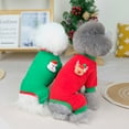 thumbnail image 7 of Christmas Pets Cute Soft Coats Winter Warm Jumpsuit 4 Leg Dog Clothes  with Cute Elk Santa Claus Long Sleeve Solid Color  Coats Jumpers Outfits, 7 of 7