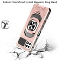 thumbnail image 7 of For Samsung Galaxy S23 Plus Hybrid Dual Layer with Rotate Magnetic Ring Stand Kickstand, Rugged Shockproof Protective Cover ,Xpm Phone Case [ Rose Gold ], 7 of 7