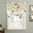 thumbnail image 2 of Watercolor Floral Balloon Curtains 63 Inch Length for Living Room/Bedroom, Spring Green Flowers Botanical Beige Rod Pocket Privacy Door Curtains Decorative Tie Up Shade for Window 52"x63", 2 of 8