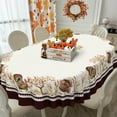 thumbnail image 3 of Thanksgiving Turkey Tablecloth Vintage Fall Pumpkin Table Cloth for Kitchen Decoration - 60" X 84" Oval, 3 of 7