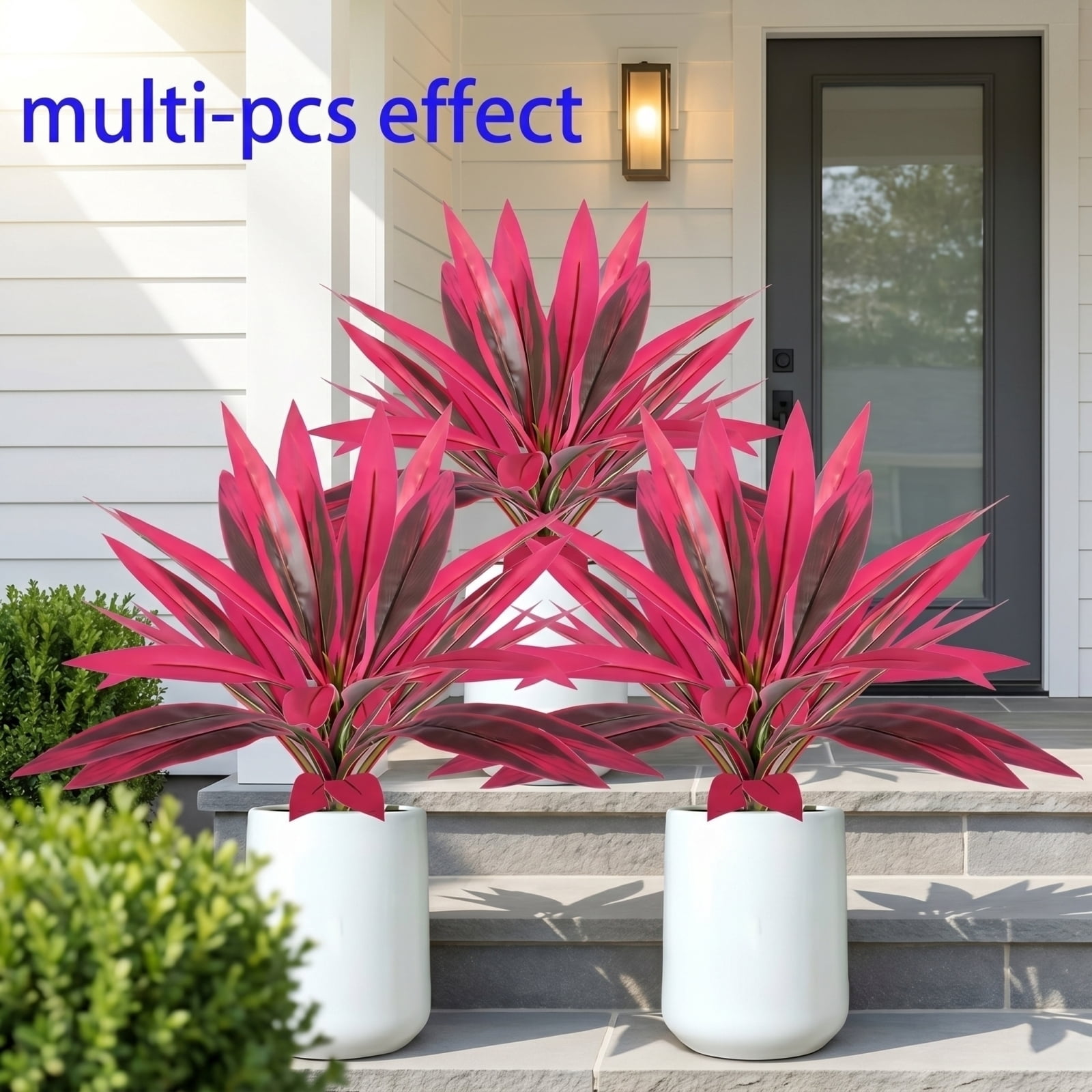 Artificial Red Cordyline Ti Plant, Artificial Ti Plant Faux Tropical, Realistic Red Cordyline Fake Indoor Outdoor Plants, No Maintenance Plants for Home Patio Office Garden Decor,2 PCS