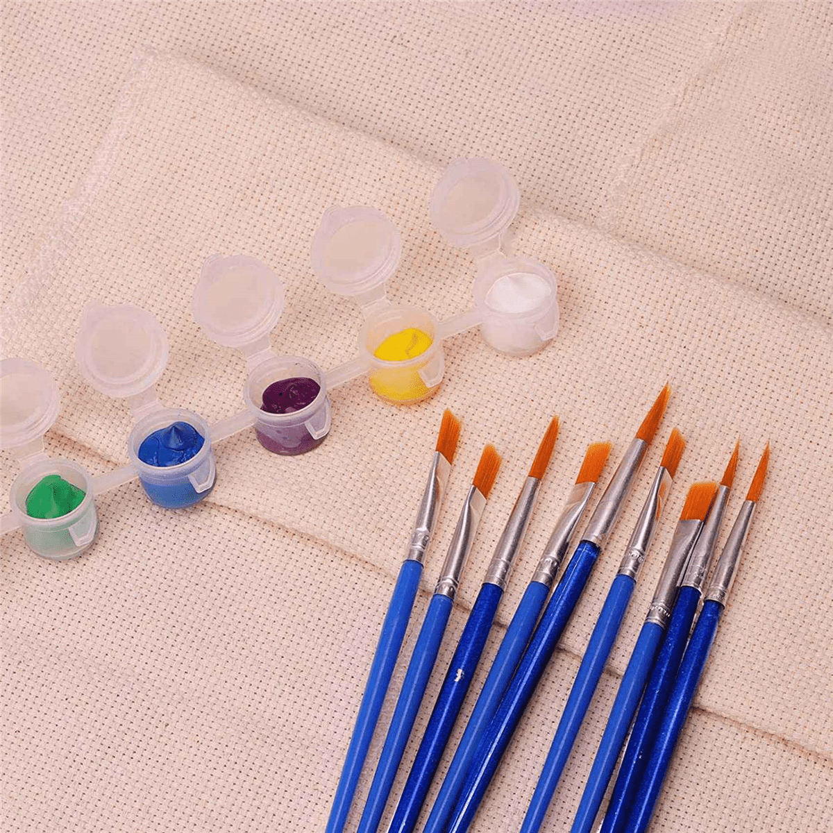 80 Strips 480 Pots Empty Paint Strips and 80 Pieces Paint Brushes,Paint Cup Clear Plastic Storage Containers,3Ml/0.17Oz