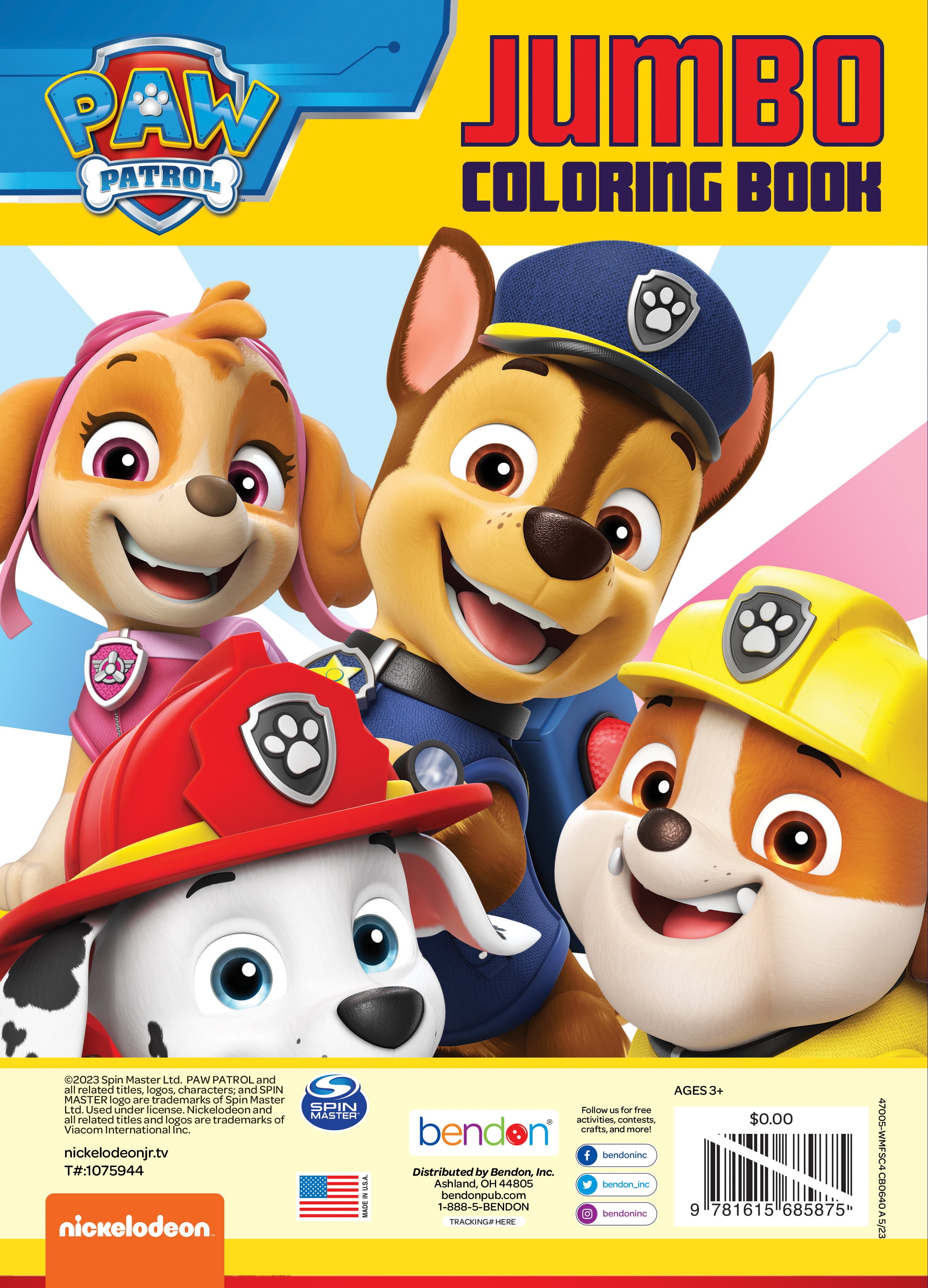 PAW Patrol Jumbo Coloring Book, 64 Pages by Bendon