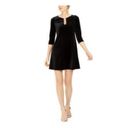 MSK Womens Black Long Sleeve Short A-Line Cocktail Dress Petites Size: PL