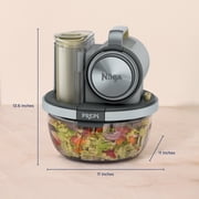 Ninja PREPi Precision Powered Prep and Store System, Food Processor, 5-in-1 Crinkle, Slice, Shred, and More, (1) 5-Cup Bowl, PN300, Grey & Lemon