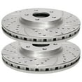 thumbnail image 2 of Geelife Front Drilled Slotted Brake Rotors Silver Pair 2 For Dodge Jeep 3.6L V6, 2 of 9