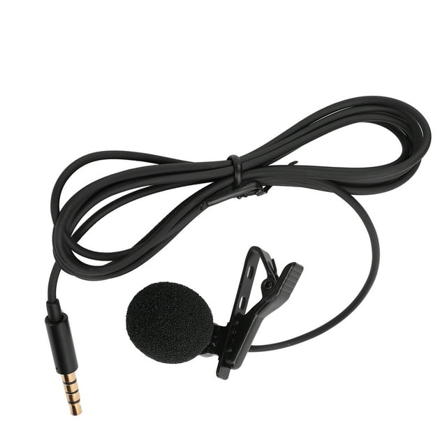 Micrófono de Solapa ANGGREK con Clip Para el cuello Minimicrófono con Cable de Sonido Preciso