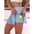 thumbnail image 3 of Falda de tenis plisada Eayouko para mujer con pantalones cortos azul claro, 3 of 6