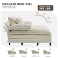 thumbnail image 3 of Aukfa Oversized Chaise Lounge Adjustable Backrest Sofa Chair Bed, Dual Layer Cushions, 3Pillows, Beige, 3 of 11