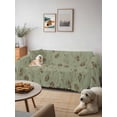 thumbnail image 6 of Sage Green Floral Couch Cover for 2 Cushion Couch, Vintage Spring Botanical Flowers Washable Love Seat Sofa Covers Slipcover, Throw Sofa Covers for Pets, Furniture Protector 71"x102", 6 of 9