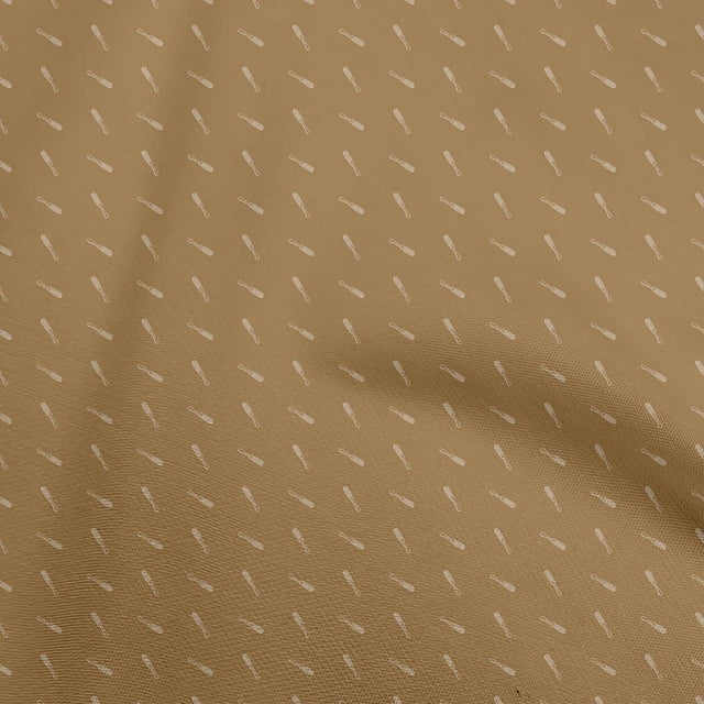 oneOone Rayon Tawny Brown Fabric Retro Tools Craft Projects Decor Fabric Printed By The Yard 56 Inch Wide