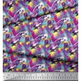 thumbnail image 3 of Soimoi Purple Cotton Voile Fabric Star & Brush Stroke Abstract Print Sewing Fabric Yard 42 Inch Wide, 3 of 3