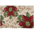 thumbnail image 6 of Violet Linen Decorative Christmas Poinsettias Script Design Tapestry 13" X 19" Placemats - Set of 4, 6 of 6