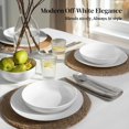 thumbnail image 6 of 8.5" Pasta Bowls, 32oz Salad Bowls Set of 6, Natural White Ceramic Serving Bowls, Porcelain Plate Bowl Serving Dish Shallow Bowls Set for Kitchen, Microwave Dishwasher Safe, 6 of 9