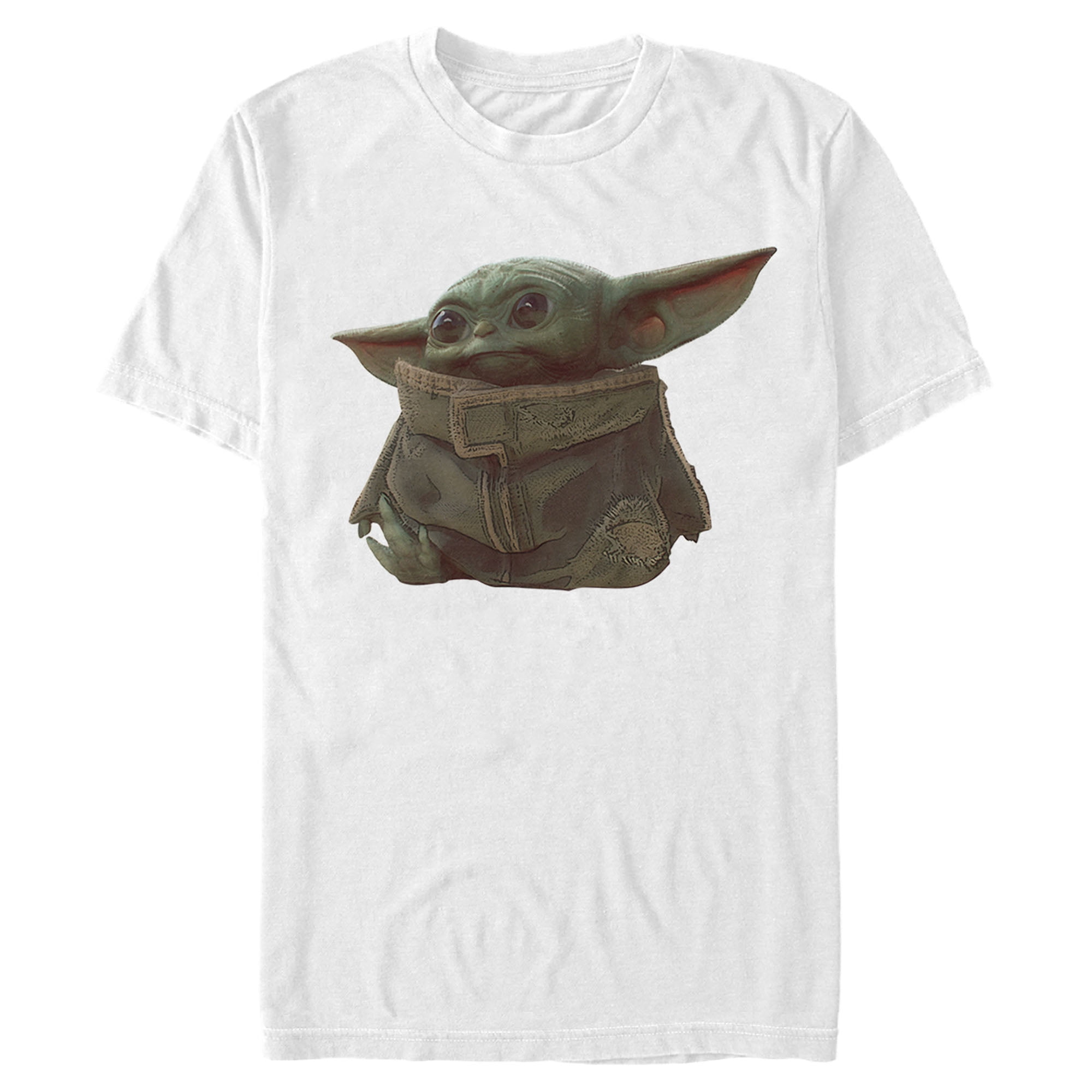 Men's Star Wars The Mandalorian The Child Portrait  Graphic Tee White 2X Large