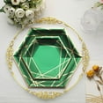 thumbnail image 2 of Efavormart 25 Pack | 7" Hunter Emerald Green/Gold Hexagon Dessert Paper Plates, Appetizer Plates, Disposable Party Plates, 2 of 11