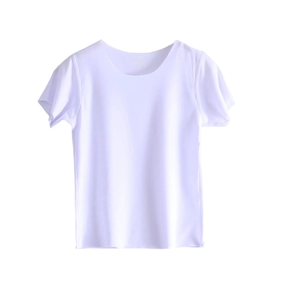 HAiming Girls Tops Short Sleeve Lightweight Breathable Classic T Shirts Summer Workout Tee Loose Casual Scoop Neck Kids Tops