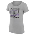 thumbnail image 2 of Women's G-III 4Her by Carl Banks Heather Gray Colorado Rockies Super-Slim Fit Lightweight Collage Team Graphic Crew Neck, 2 of 5