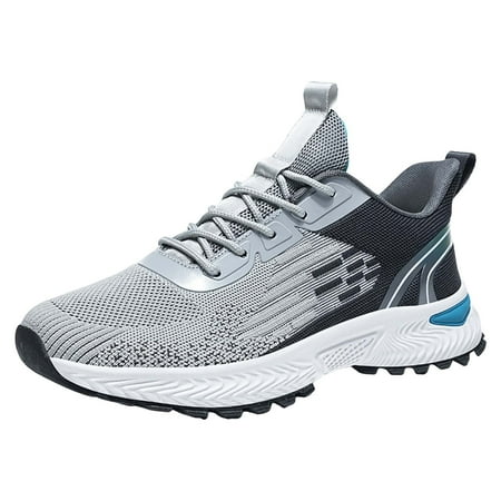 Caqnni Mens Running Tennis Shoes Walking Fashion Athletic Sneakers Work Gym Shoes Comfort Lightweight Mesh Soft Sole (Gray 42)