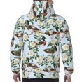 thumbnail image 7 of Naloa Mallard Ducks And Roses Men's Casual Hooded Collar Drawstring Hoodies Pullover Sweatshirts Casual Long Sleeve Shirts-4X-Large, 7 of 7