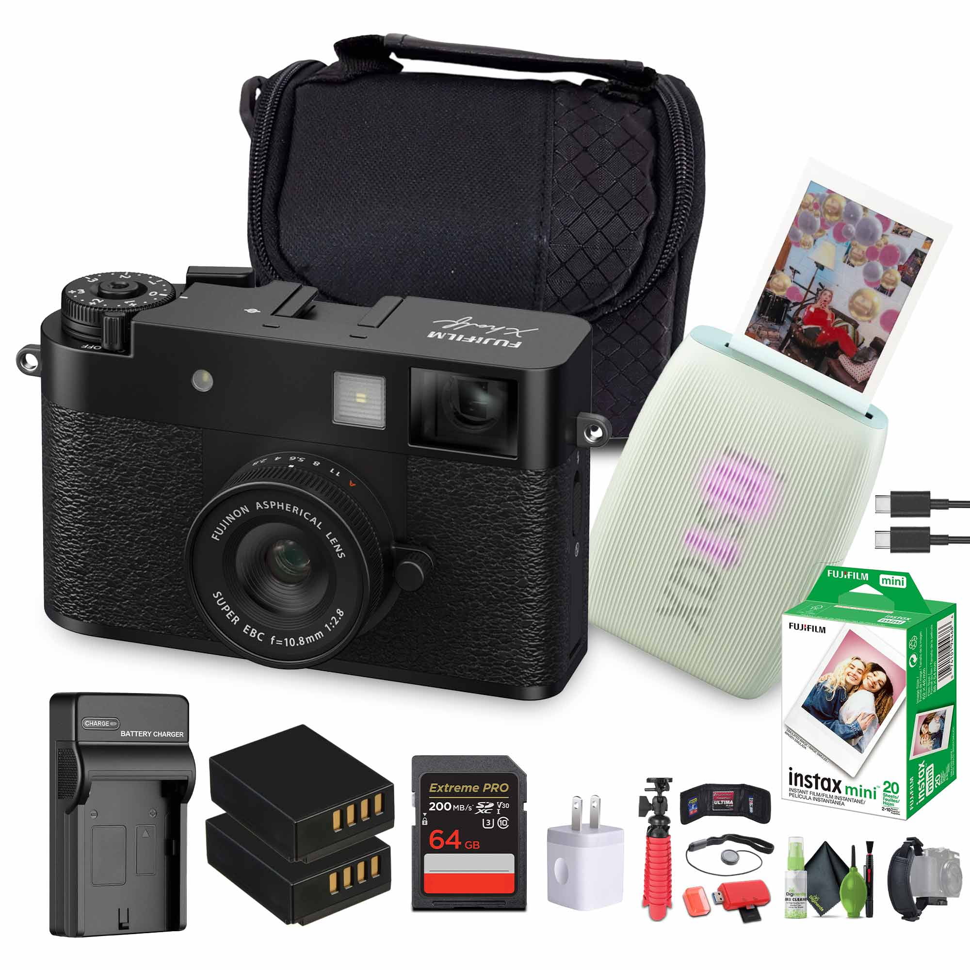 FUJIFILMX100Ⅳ　Black Fujifilm Instax Wide EVO Hybrid Camera, Black - Walmart.com