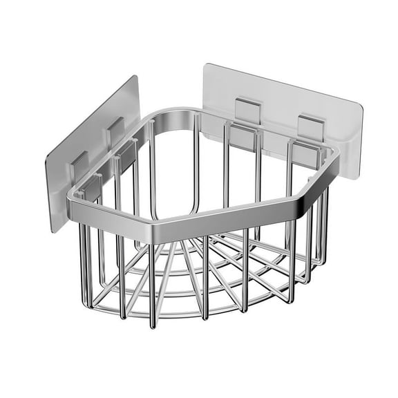 Stainless Steel Corner Sink Organizer Triangle No Drill Sponge and Soap Holder Over Sink Drain Rack Under Cabinet Storage for Kitchen Bathroom